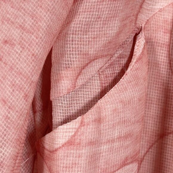 Jian Ruyi Mini Dress Sz XL Pink Polka Dot 3/4 Sleeve Relaxed Lagenlook - Picture 3 of 11